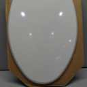 Mayfair Bennett Toilet Seat with Chrome Hinges, Slow Close Wood Seat, Secure Metal Hinges, Easy Install, Made in USA, Elongated, White