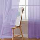 Simplebrand Lavender Sheer Curtains 63 Inch Length 2 Panels, Rod Pocket Solid Color Window Sheer Curtain Panels, Elegant Curtains & Drapes for Living Room, Bedroom 2 Panels (42" W x 63" L)