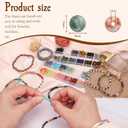 600pcs Natural Round Stone Beads, 4mm Loose Beads for Jewelry Making - Smooth Stone Spacers for Friendship Bracelets, DIY Craft Box