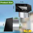 10 Inch Hooded Wall Vent, Dryer Wall Vent Cover Outside with Screen & Damper, Hooded Wall Exhaust Vent Cover, Outdoor Air Vent Cap for Range Hoods/Kitchen/Bathroom/Laundry/Basements/Garages, Black