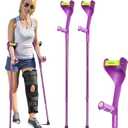 Forearm Crutches Pair Folding Forearm Crutches Anti-Drop Cuff Reduces The Hassle of Picking Up Forearm CrutchComfortable Grip and Wear-Resistant, Non-Slip Forearm Crutches (Violet)