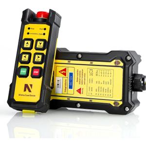 NEWTRY Wireless Crane Remote, 12V 6 Button Industrial Crane Controller Hoist Truck Remote 984FT Electric Lift Switch with Indicator System