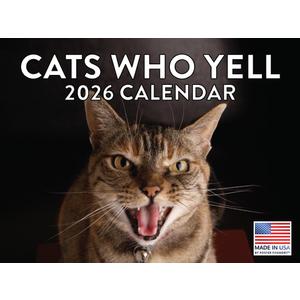 Cats Who Yell Calendar 2026 Monthly Wall Calender 12 Month | American Made In The USA