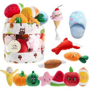 Nocciola Dog Squeaky Toys, Plush Small Dog Toys for Dogs, Stuffed with Squeakers, 12 pcs Puppy Toys with a Carrying Bag for Small Medium Size