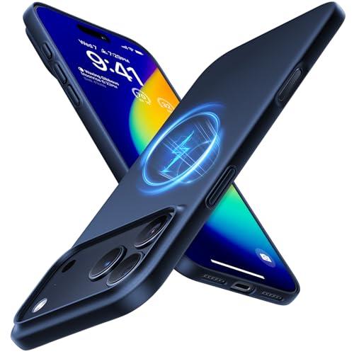 TORRAS Magnetic Slim Fit for iPhone 17 Pro Case 6.3 inch, Ultra-Thin, Compatible with MagSafe, Lightweight Matte Anti-Scratch Hard PC Cover Phone Case for iPhone 17 Pro OriginFit, Deep Blue