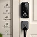Smart Front Door Lock Sets: 2K HD Camera Lock with Doorbell Kits, Hornbill Fingerprint Keyless Entry Door Lock with Handles, WiFi Deadbolt(only 2.4G) for Remote Control, Free APP/Alexa/PIR, Black