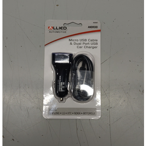 ALLIED Dual Port USB Car Charger with Lighting cable for iPhone iPad iPo
