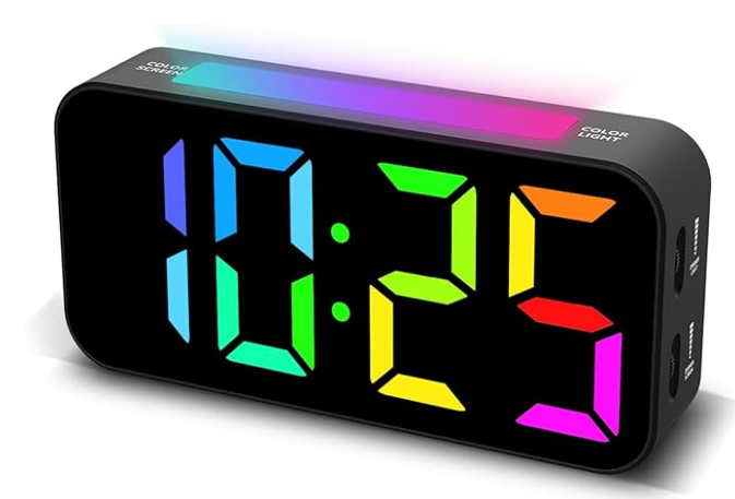 Topski Loud Alarm Clocks for Bedrooms Heavy Sleepers, Digital Clock with Night Light, Large Display, Dual Alarm, Snooze, Dimmable Bedside Alarm Clock for Kids Teens Boys Girls (Black)