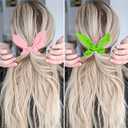 20PCS Witch Bow Hair Scrunchies Pink and Green Cute Bunny Ears Ribbons with Ponytail Accessories Hair Tie for Princess Witch Party Gifts