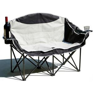 Double Camping Chairs, Heavy Duty Outdoor Camping Chair 2 Person Folding Loveseat Chair with Cup Holders for Outdoor Camping Sports Fishing for Adults, 1.88 ft x 4.75 ft x 3.02 ft