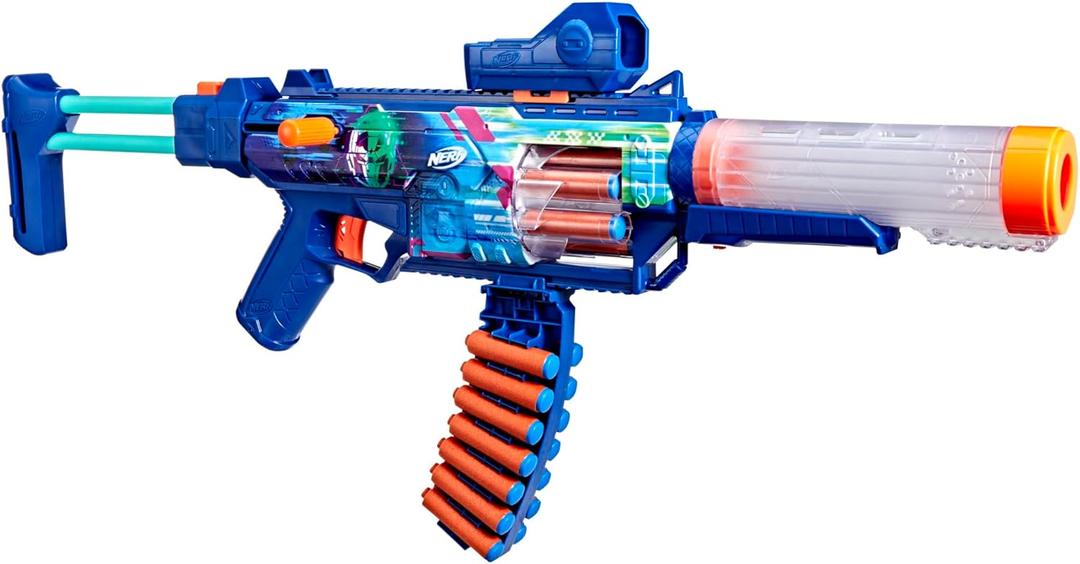 Nerf Loadout Cyberlight Ghost Blaster, Electronic Glowing LED Lights, 4 Attachment Accessories, 24 Nerf N1 Darts, Kids Toys & Gifts, Ages 8+