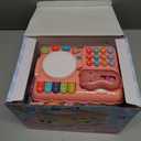 Baby Gift for 1-2 Year Old Girl, 10-in-1 Montessori Toys Bus for Baby 6-12-18 Months+, Educational Musical Sensory Learning Toddler Toys Age 1-2, First Christmas and Birthday Gifts Pink