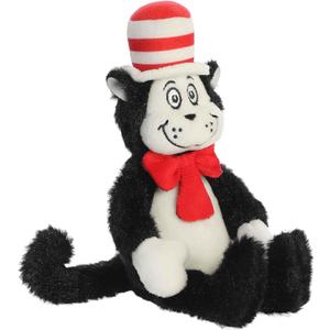 Aurora Whimsical Dr. Seuss Mini Cat in The Hat Stuffed Animal - Magical Storytelling - Officially Licensed - Black 7 Inches