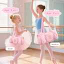 Personalized Initial Dance Bag for Girls 4-6, Small Lace Gym Sport Yoga Cheer Dance Bags Gift for Teen Girls, Cute Letter Kids Ballet Bag Toddler Travel Duffel Tote with Adjustable Straps(Pink-D)