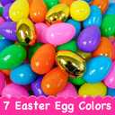 100 PCS 3" Large Plastic Easter Eggs with 6 Golden Eggs, Empty Fillable Colorful Eggs for Kids Easter Egg Hunt Classroom Prizes Basket Stuffers Easter Party Favors