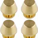 E-outstanding 4Sets Gold Color 1/2" Purse Handbag Feet Nailhead Flat Head Stud Solid Brass Screw-Back Spike Metal Studs Rivet Leather Craft DIY (4pcs Heads + 4pcs 8x3x6mm Screws)