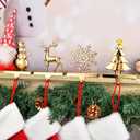 GengGeng 4PCS Christmas Stocking Holders for Fireplace Set of 4,Christmas Weighted Stocking Hanger Hooks for Mantle- Traditional Tropical Stockings Holder for Mantle/Fireplace(Antique-Color 4 Pack)