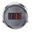 Marine Voltmeter, Waterproof Antifog LED Digital Battery Voltage Gauge, 2in Universal Stainless Steel Volt Gauge with Smart Alarm for Car, Boat, Auto, Marine(White)