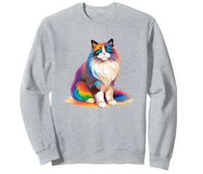 Colorful Pop Art Ragdoll Cat Sweatshirt