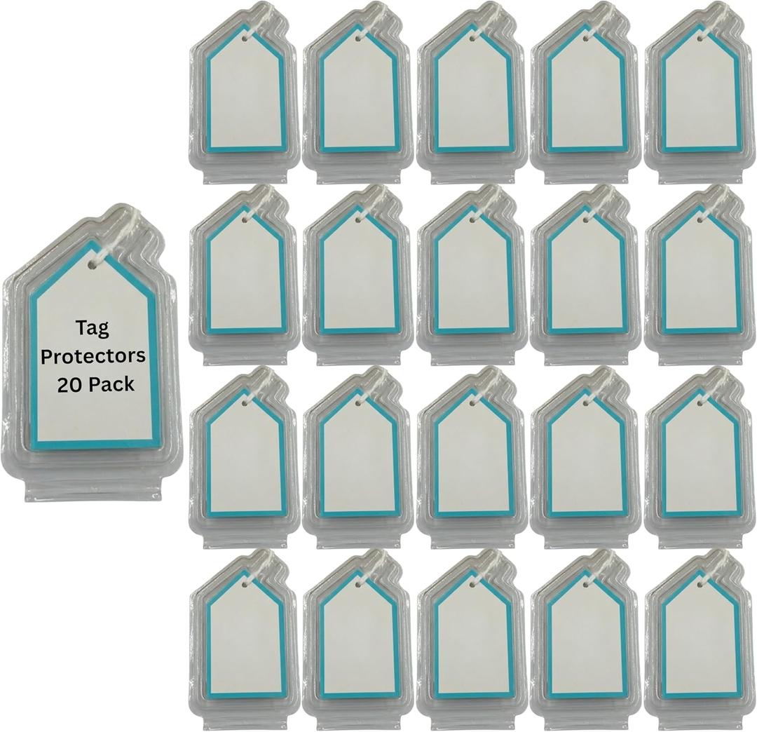 Tag Protector for Jelly Plush, Hinged Hard Plastic Shell Cover, 20-Pack
