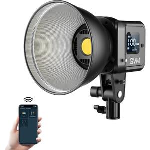 GVM 80W Video Light, Continuous Lighting for Photography with Bowens Mount, 2700~7500K, 44100Lux/0.5m Studio Light with APP, CRI 97+ Bi-Color 8 Scene Lights Support AC Adapter & NP Battery