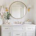 Sunniry Gold Circle Mirror, Round Mirror 22 inch, Gold Wall Mirrors Brushed Metal Frame, Circle Mirrors for Bathroom, Bedroom, Living Room, Entryway.