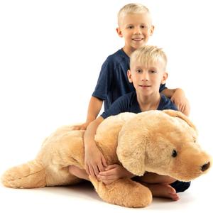 Extra Large Stuffed Teddy Bear Hugging Toy Giant Sleeping Plush Body Pillow for Kids, Ideal for Bedroom Bed, Big Brown Fluffy and Soft for Boys Girl (Dog)