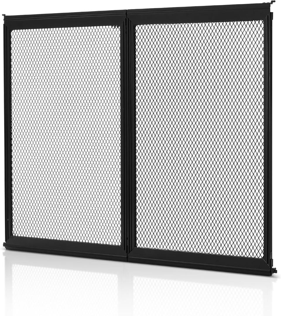 VEVOR RV Screen Door Protector, 24.5 x 20 inch Door Grille, Easy to Install and Disassemble, Reinforced Breathable Protective Mesh, Aluminum Alloy Camper RV Entry Protector for Pet Protection, Black