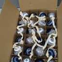 Poen 24 Pcs Christmas Balls Ornaments 3 Size Satin Silk Xmas Hanging Ball Decorations Luxury Shatterproof Christmas Tree Decor for Xmas Holiday Wedding Party Decoration(Blue)