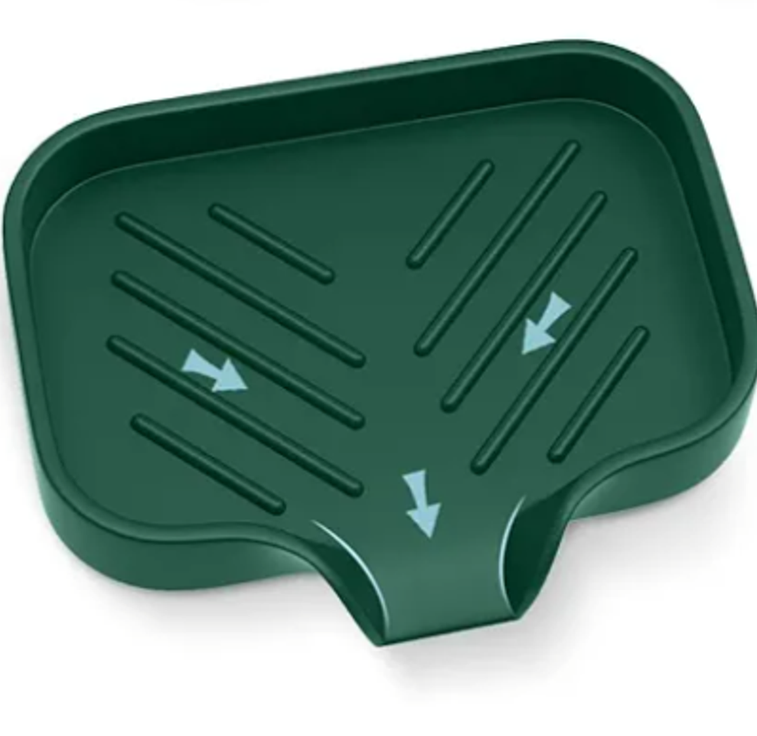 Kitchen Sink Tray,Sponge Holder for Kitchen Sink Self Draining Kitchen Soap Tray Premium Silicone Soap Holder for Bathroom Kitchen Counter Sink Caddy Organizer for Dish Soap Bottle,Soap Dispenser, 1 Pack