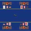 VIVOHOME 79 x 36 Inch Foldable 8-Player Texas Poker Card Tabletop Layout Portable Anti-Slip Rubber Board Game Mat with Cup Holders and Carrying Bag (Blue)
