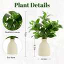 16" Artificial Eucalyptus Stems Potted Plant Indoor Fake Plants - Realistic Greenery with Vase, Small Artificial Office Desk Plants in Pots for Home Decor Weddings Centerpieces