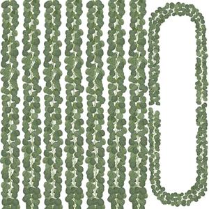 CQURE 96Pcs Eucalyptus Garland,Artificial Eucalyptus Leaves Table Greenery Garland Wreath Vines for Wedding Party Table Fireplace Home Decor