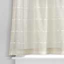 Lush Decor Farmhouse Textured Sheer Kitchen Window Curtain Tiers Set, 29"W x 24"L, Beige