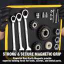 GRENPRO Magnetic Tool Mat 2-Pack, Non-Slip Magnetic Tool Organizer & Telescoping Magnetic Tool, Heavy-Duty Tool Pad for Mechanics, Garage, Workshop & Auto Repair (Black & Yellow)