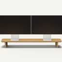 The Original Bamboo Dual Monitor Stand (As Seen On PBS) - 42 Inch Large Monitor Riser for Computer Screens, Laptop or TV - Desk Shelf Adds Storage Space and Improves Ergonomics - Natural