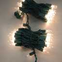 PREXTEX 200 Count Clear Christmas Tree Lights - 40 ft Warm Incandescent String Lights with Green Wire - Indoor and Outdoor Mini Light for Christmas, Holiday Decorations, Trees, Fences, Patios and More