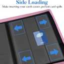 Premium Zip Card Binder, Fabmaker 9 Pocket Trading Card Binder, PU Cover Zipper Card Collection Album, Sturdy 360 Side-Loading Card Folder Holder for Game & Sports Cards, Pink (9 Pocket - 13.9" x 10.5")