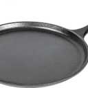 Lodge Round Seasoned Cast Iron Griddle 10.5 Inches - Round-Shaped, Pre-Seasoned Iron Griddle Pan - Non-Toxic, PFAS-Free Cookware - Compatible with Stovetop, Oven, Grill, or Campfire