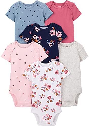 Simple Joys by Carter's Baby Girls' Sleeveless Bodysuit, Pack of 5, Multicolor/Dots/Hearts, 6-9Months