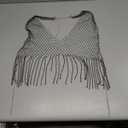 Women Sexy Mesh Tank Tops Diamond Hollow Out See Through Crop Tops for Festival Club Rave Outfit