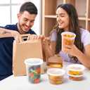 AOZITA 48 Sets Plastic Deli Containers With Lids, 8 oz 16oz 32oz Variety pack, Airtight Food Storage Containers, Freezer/Dishwasher/Microwave Safe, Soup Containers For Takeout Food Storage