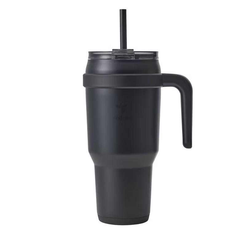 REDUCE 40 oz Stainless Steel Tumbler with Handle - Dual-Wall Vacuum Insulated Travel Mug, Sweat-Proof Lid & Reusable Straw - Keeps Drinks Cold for 24 Hrs, Fits Cupholders, Dishwasher Safe - Phantom