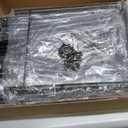 INGIORDAR Shoe Rack Organizer 4 Tier Metal Organizer Shelf with Industrial MDF Board and Layer Fabric for Entryway Closet Bedroom Living Room Garage,Black & Rustic Brown (Black+Rustic Brown, 4 Tier)