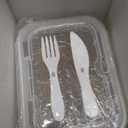 Glass Lunch Box 2 Compartments With Cutlery Lunch Box Lunch Box Containers Suitable Microwave and Dishwasher 980ML Transparent, Pack of 3