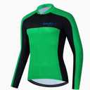 Cycle-Run Man Cycling Bike Jersey Long Sleeve with 3 Rear Pockets- Moisture Wicking, Breathable, Quick Dry Biking Shirt Black, (Green, XXXL)