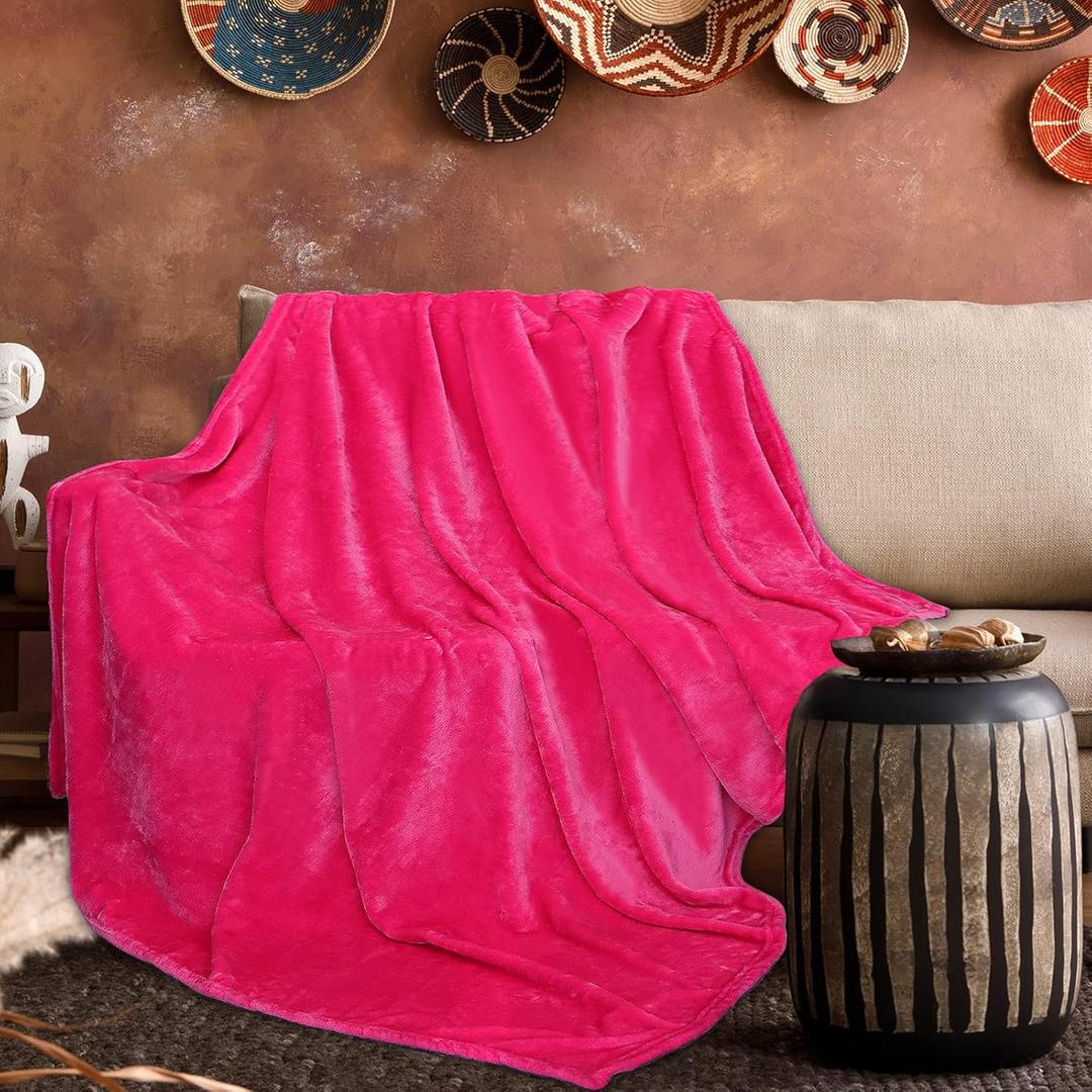 cagulax Warm Blanket Pink Soft Fleece Blankets Throw Blankets for Bed (60 x 80 IN)