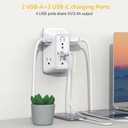 Wall Outlet Extender with Night Light, Power Plug Adapter Multi Plug Outlet Surge Protector with 4 USB Charging Ports (2 USB C), Adapter Spaced Outlets for Home Travel Office