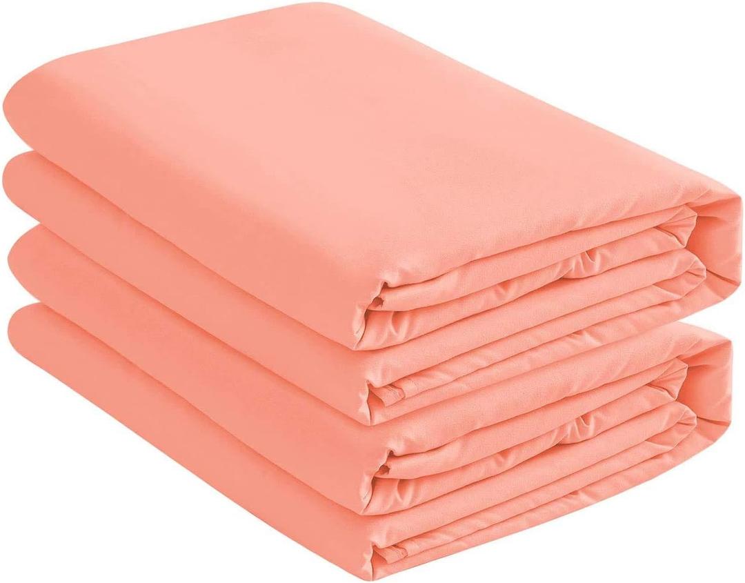 Knit Jersey 100% Cotton 2 Twin XL Fitted Bed Sheets (2-Pack) Soft and Comfy - Twin Extra Long, 15" Deep Pocket, 39" x 80" Great for Dorm Room, Hospital and Split King Dual Adjustable Beds (Coral Rose)