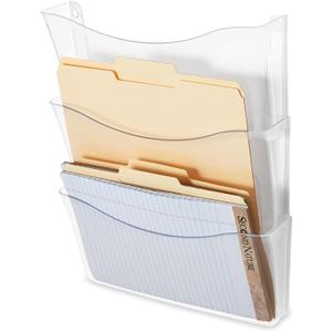 Rubbermaid Unbreakable Expandable Three-Pocket Wall File Set, Clear (65976) (1 Count (Pack of 1))